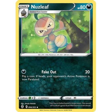 Nuzleaf 96/203 - SWSH07 Evolving Skies Reverse Holofoil