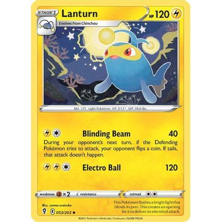 Lanturn 53/203 - SWSH07 Evolving Skies Reverse Holofoil