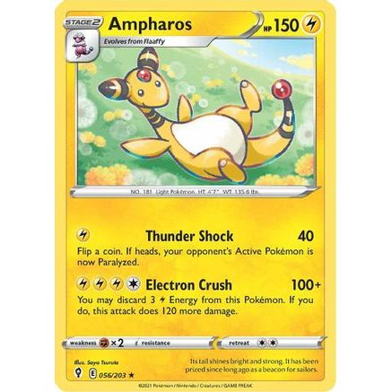 Ampharos 56/203 - SWSH07 Evolving Skies Reverse Holofoil