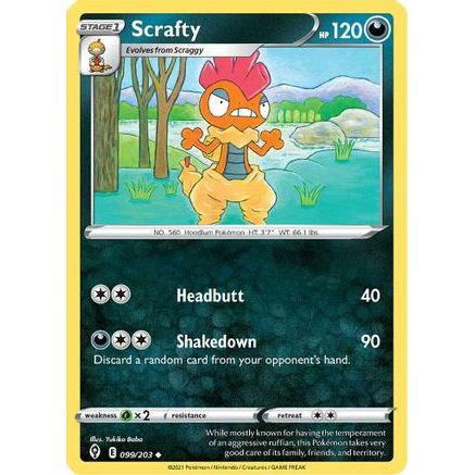 Scrafty 99/203 - SWSH07 Evolving Skies Reverse Holofoil