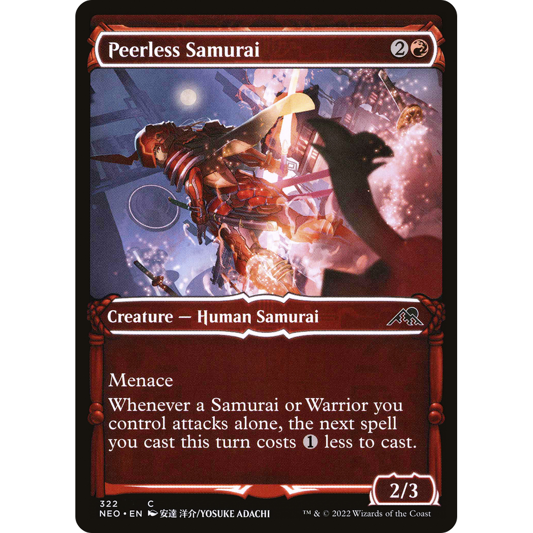 Peerless Samurai (NEO-322) - Kamigawa: Neon Dynasty: (Showcase) Foil