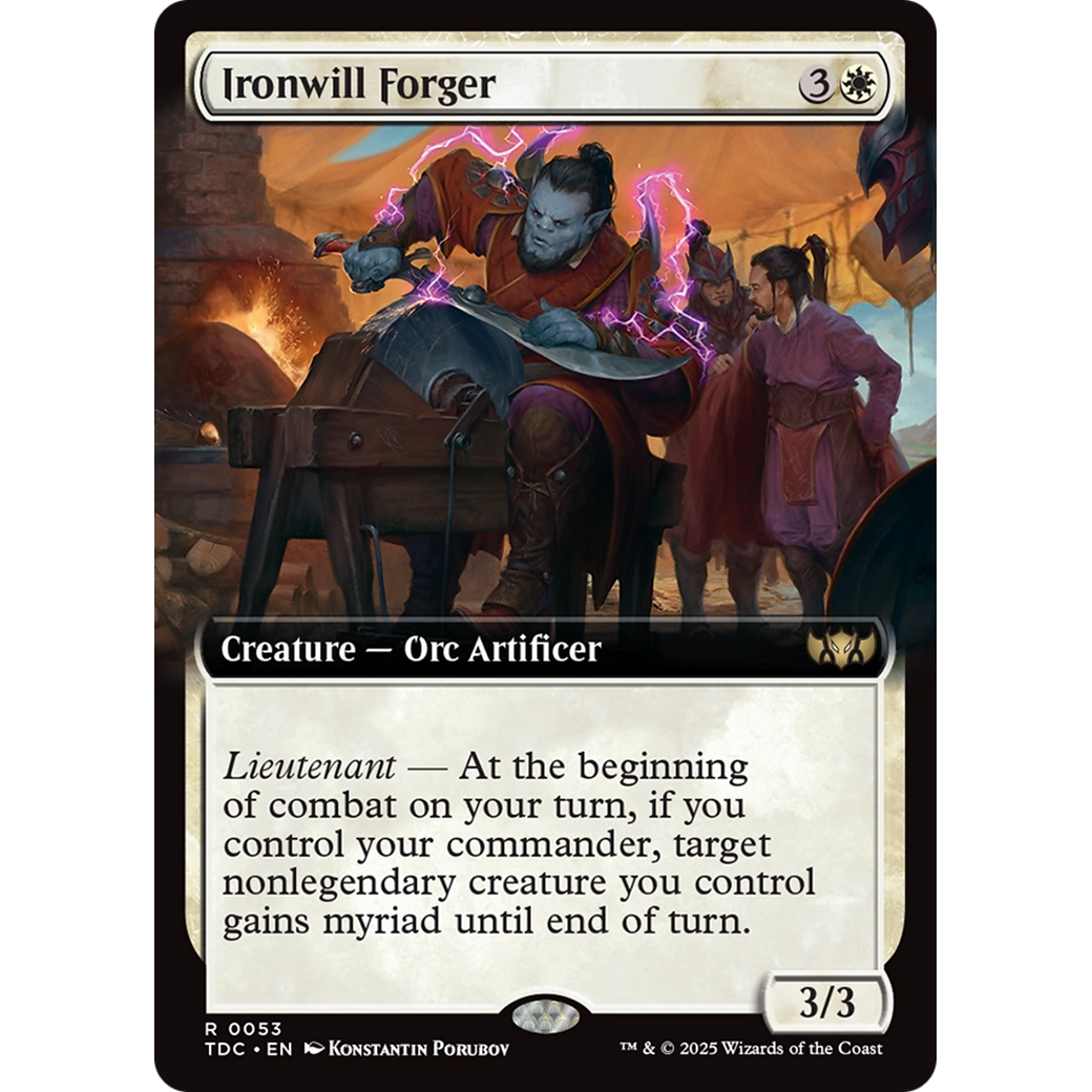 Ironwill Forger (TDC-053) - Commander: Tarkir: Dragonstorm: (Extended Art)