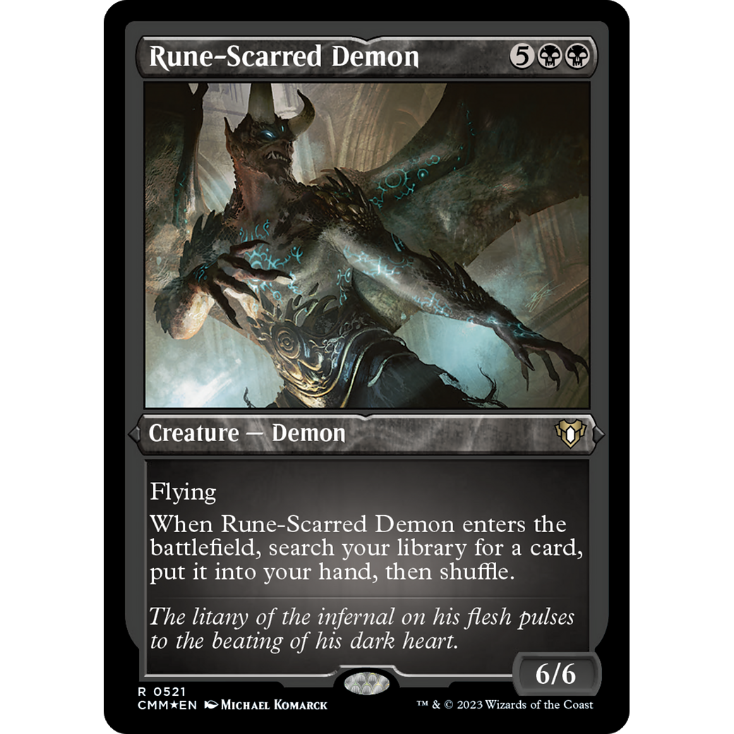 Rune-Scarred Demon (CMM-521) - Commander Masters Etched Foil
