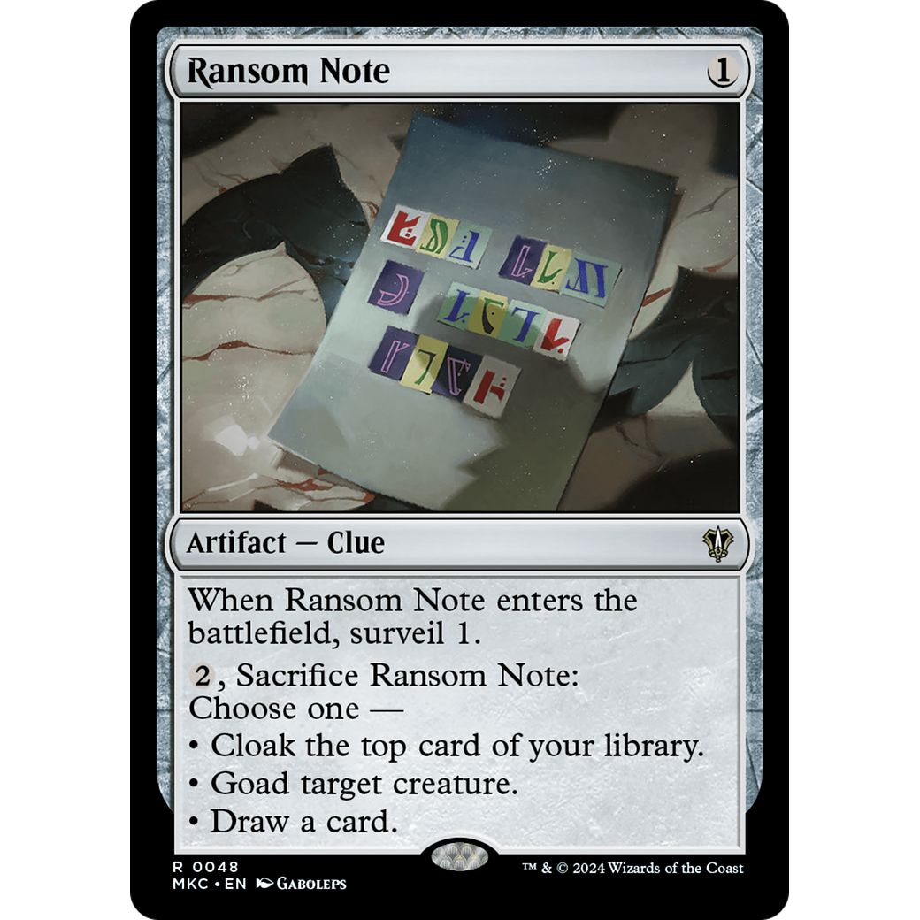 Ransom Note (MKC-048) - Murders at Karlov Manor Commander