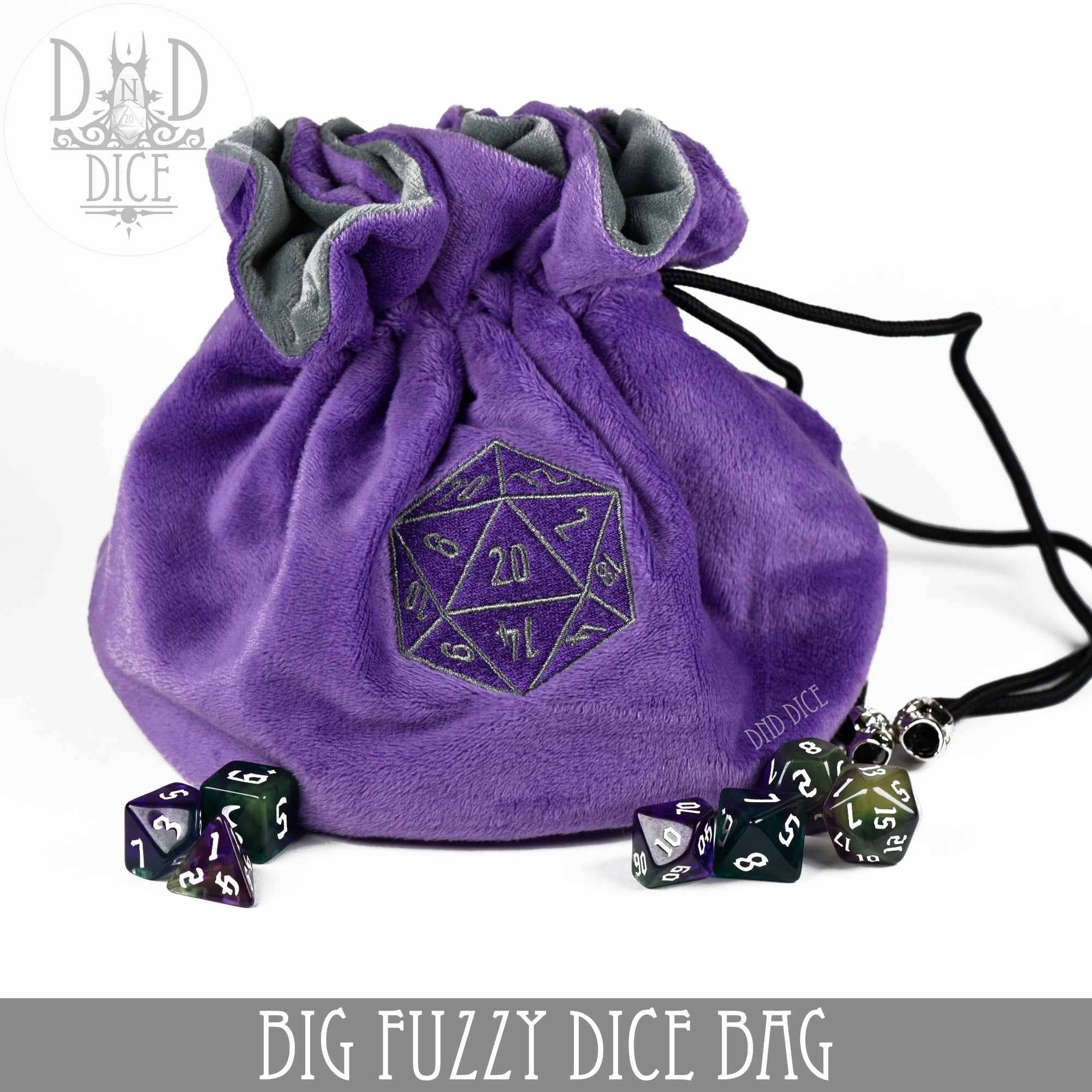 Big Fuzzy Purple Dice Bag