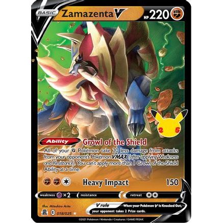 Zamazenta V 18/25 - Celebrations Holofoil