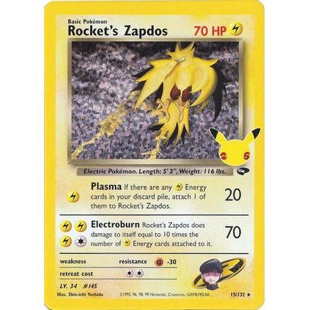 Rocket's Zapdos 15 - Celebrations Classic Collection Holofoil