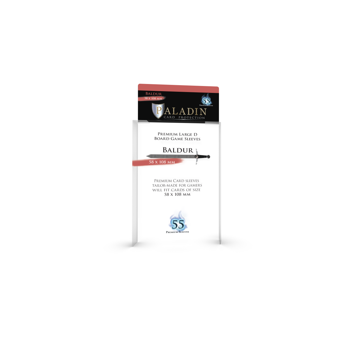 Paladin Card Protectors - Clear Gloss Regular Size: Baldur – 58x108mm