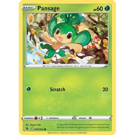 Pansage 7/264 - SWSH08 Fusion Strike Reverse Holofoil