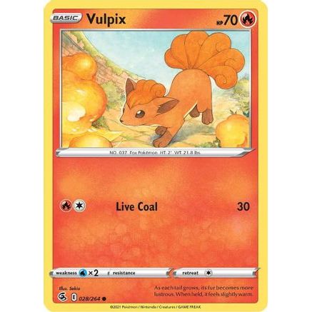 Vulpix (28) 28/264 - SWSH08 Fusion Strike Reverse Holofoil
