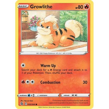 Growlithe 32/264 - SWSH08 Fusion Strike Reverse Holofoil