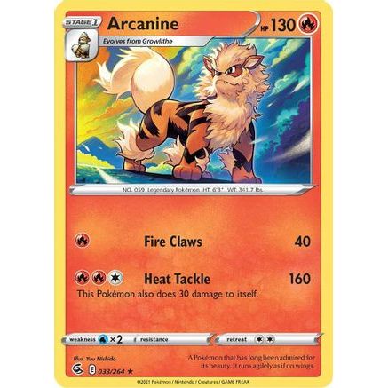 Arcanine 33/264 - SWSH08 Fusion Strike Reverse Holofoil