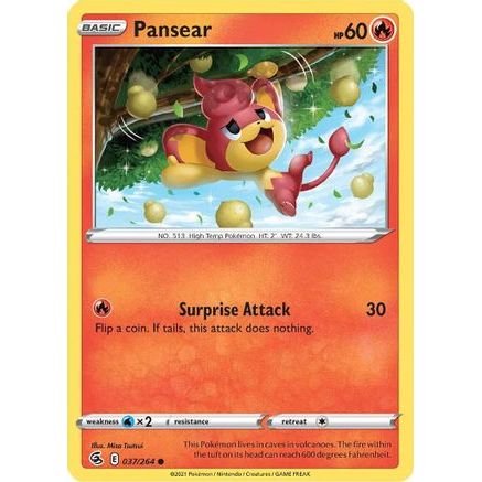 Pansear 37/264 - SWSH08 Fusion Strike Reverse Holofoil