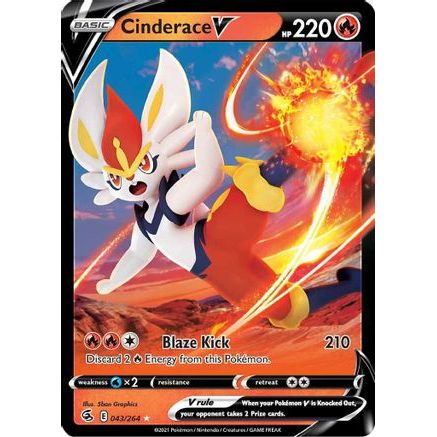 Cinderace V (43) 43/264 - SWSH08 Fusion Strike Holofoil