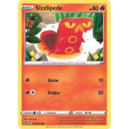Sizzlipede (46) 46/264 - SWSH08 Fusion Strike Reverse Holofoil