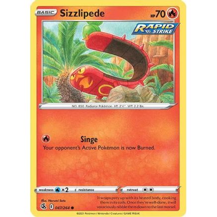 Sizzlipede (47) 47/264 - SWSH08 Fusion Strike Reverse Holofoil