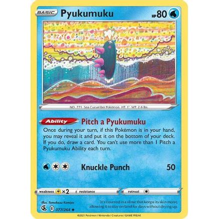 Pyukumuku 77/264 - SWSH08 Fusion Strike Reverse Holofoil
