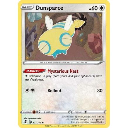 Dunsparce 207/264 - SWSH08 Fusion Strike Reverse Holofoil