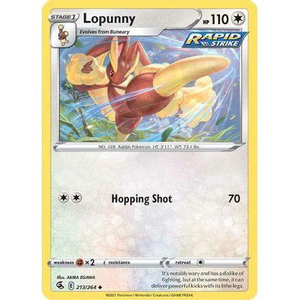 Lopunny 213/264 - SWSH08 Fusion Strike Reverse Holofoil