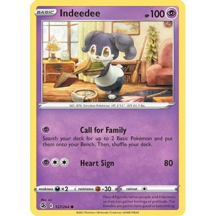 Indeedee 127/264 - SWSH08 Fusion Strike Reverse Holofoil