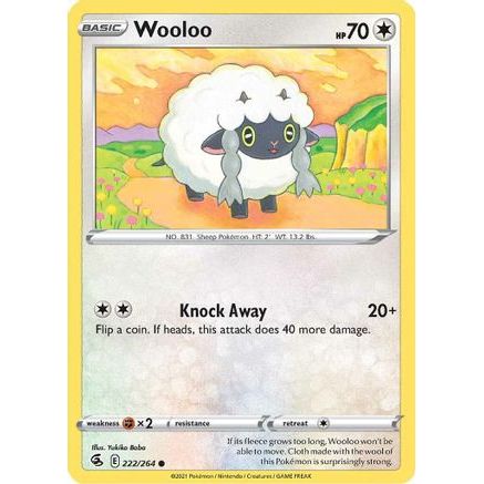 Wooloo (222) 222/264 - SWSH08 Fusion Strike Reverse Holofoil