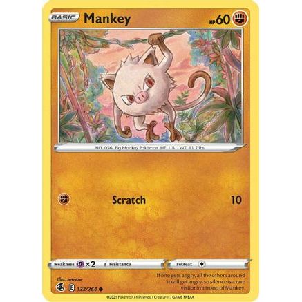 Mankey 133/264 - SWSH08 Fusion Strike Reverse Holofoil