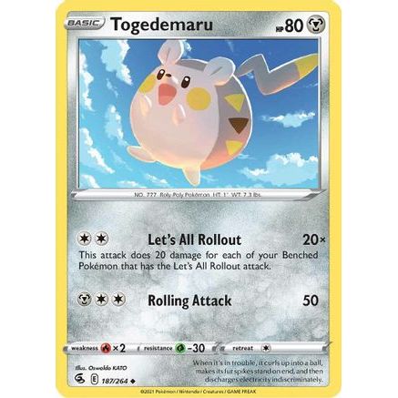 Togedemaru 187/264 - SWSH08 Fusion Strike Reverse Holofoil