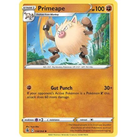 Primeape 134/264 - SWSH08 Fusion Strike Reverse Holofoil