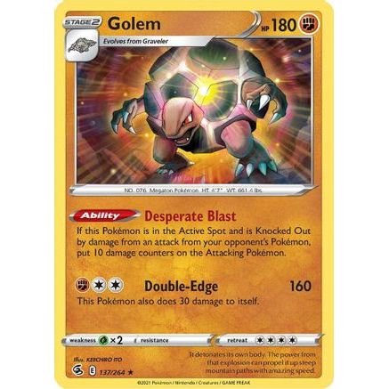 Golem 137/264 - SWSH08 Fusion Strike Reverse Holofoil