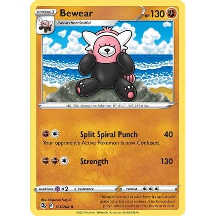 Bewear 151/264 - SWSH08 Fusion Strike Reverse Holofoil