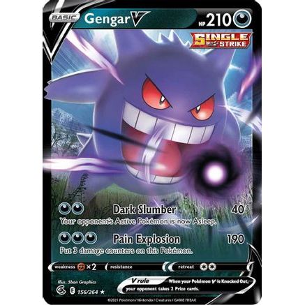 Gengar V 156/264 - SWSH08 Fusion Strike Holofoil
