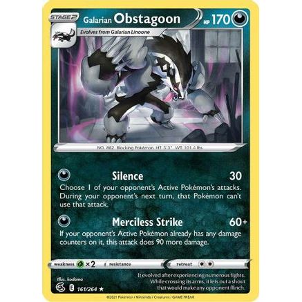 Galarian Obstagoon 161/264 - SWSH08 Fusion Strike Holofoil