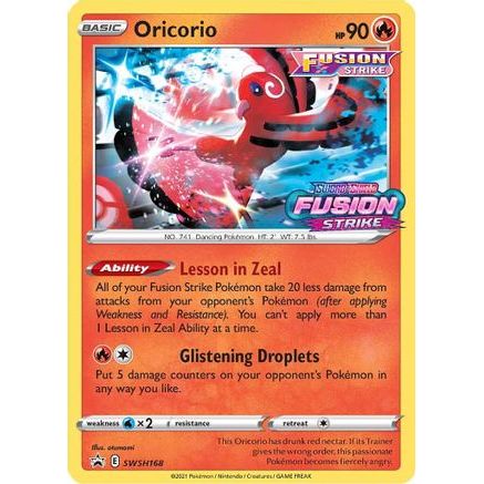 Oricorio - SWSH168 (Prerelease) SWSH168/307 - SWSH Sword & Shield Promo Cards Holofoil