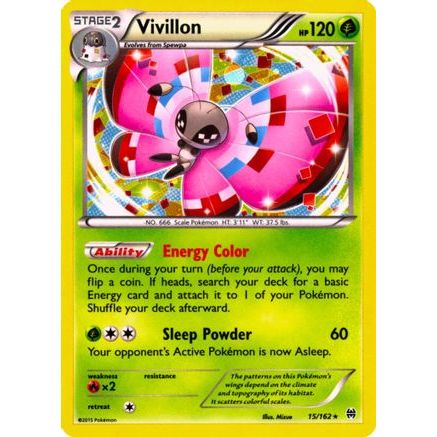 Vivillon - 15/162 (Cosmos Holo) 15 - Miscellaneous Cards & Products Holofoil