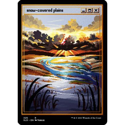 Snow-Covered Plains (PixelSnowLands.jpg) (Foil Etched) (SLD-325) - Secret Lair Drop Series Foil