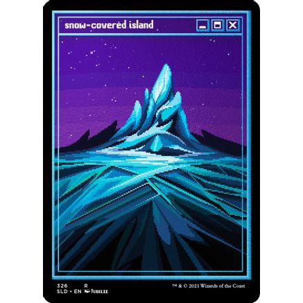 Snow-Covered Island (PixelSnowLands.jpg) (Foil Etched) (SLD-326) - Secret Lair Drop Series Foil