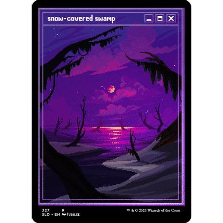 Snow-Covered Swamp (PixelSnowLands.jpg) (Foil Etched) (SLD-327) - Secret Lair Drop Series Foil