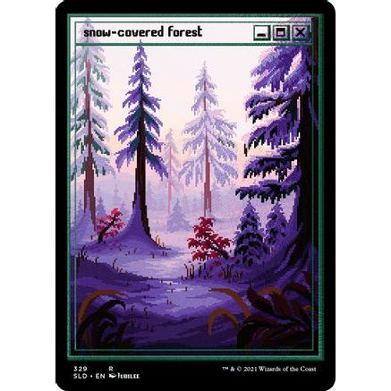 Snow-Covered Forest (PixelSnowLands.jpg) (Foil Etched) (SLD-329) - Secret Lair Drop Series Foil