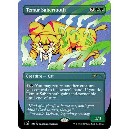 Temur Sabertooth (Foil Etched) (SLD-308) - Secret Lair Drop Series Foil