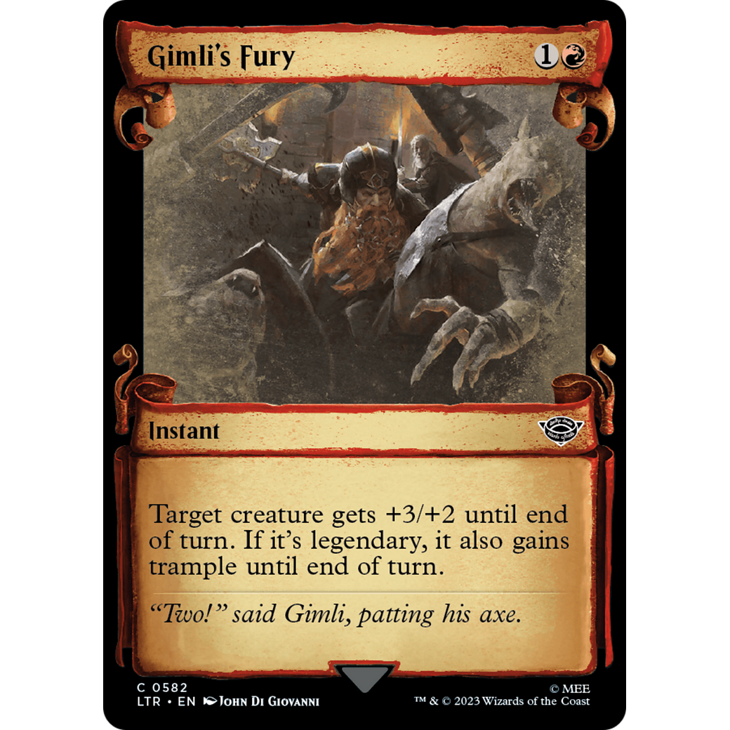 Gimli's Fury (LTR-582) - The Lord of the Rings: Tales of Middle-earth: (Showcase) Foil