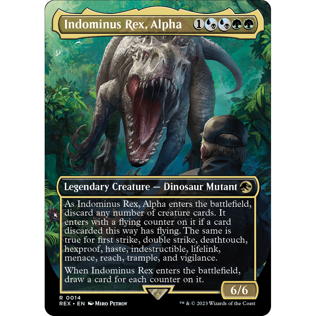 Indominus Rex, Alpha (Borderless) (REX-014) - Jurassic World Collection (Borderless) Foil