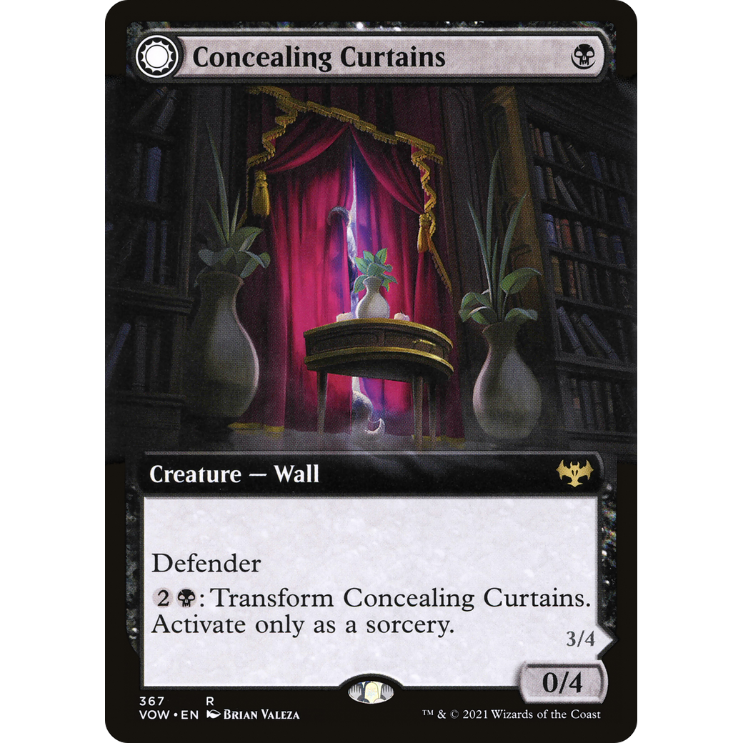 Concealing Curtains (Extended Art) (VOW-367) - Innistrad: Crimson Vow: (Extended Art, Double Faced Transform)
