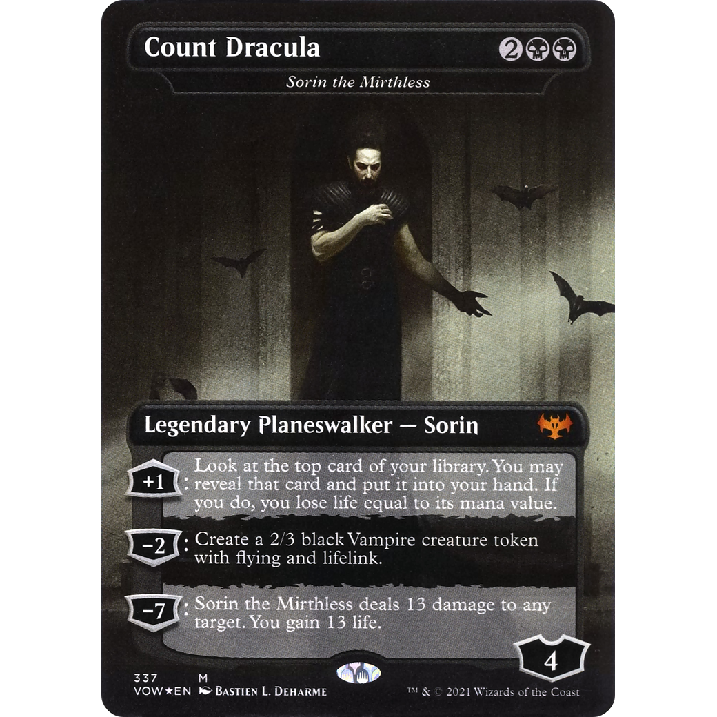 Count Dracula - Sorin the Mirthless (VOW-337) - Innistrad: Crimson Vow / Count Dracula (Borderless) Foil