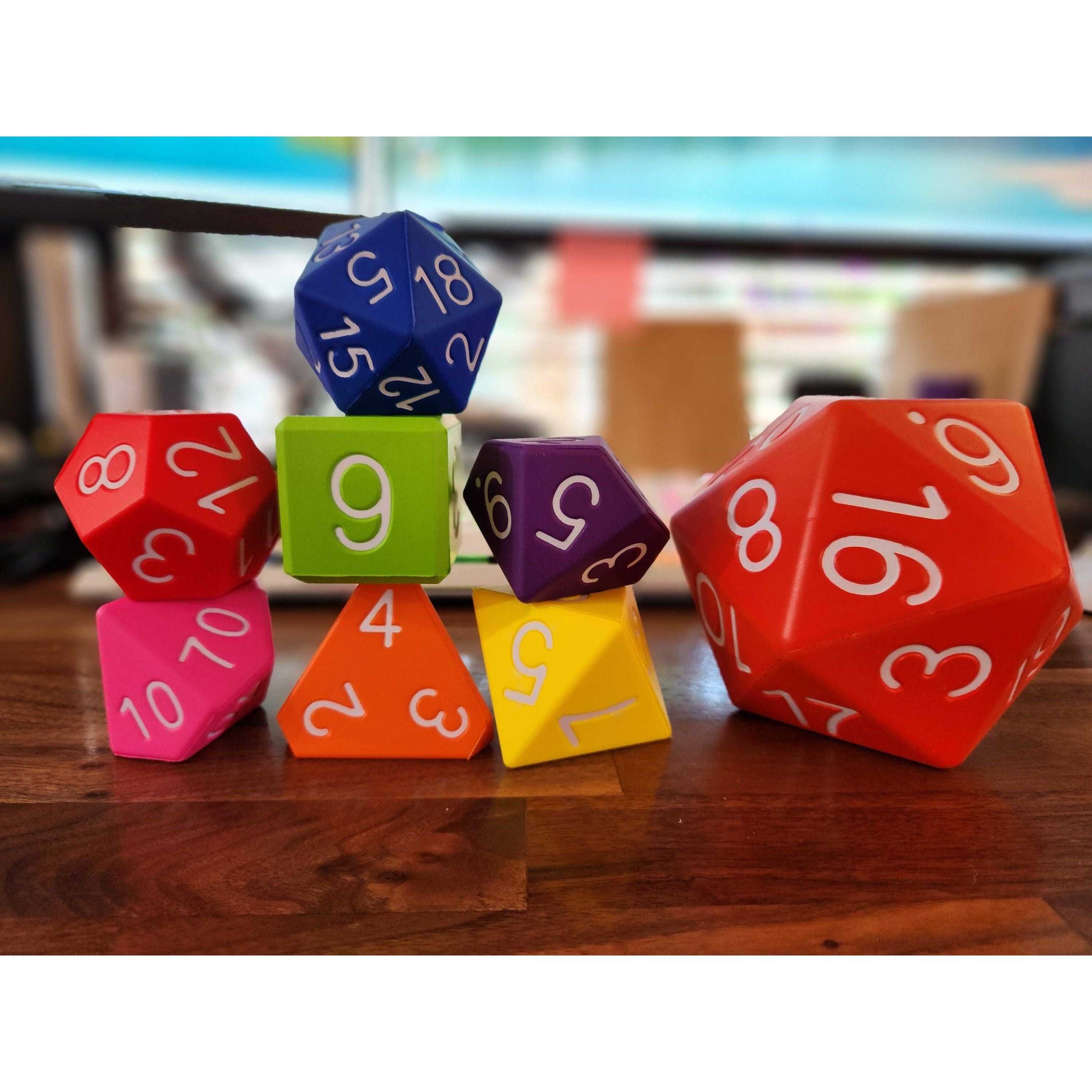 Big Foam Dice 2 inch Polyhedral Set (7 dice) by Zucati
