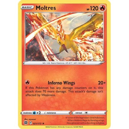 Moltres 21/172 - SWSH09 Brilliant Stars Reverse Holofoil