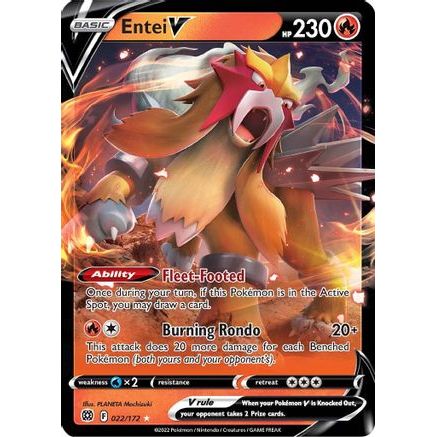 Entei V 22/172 - SWSH09 Brilliant Stars Holofoil