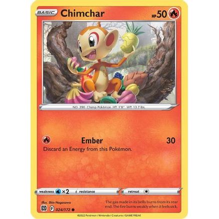 Chimchar 24/172 - SWSH09 Brilliant Stars Reverse Holofoil