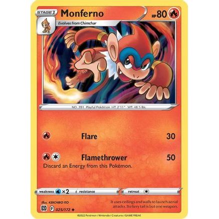Monferno 25/172 - SWSH09 Brilliant Stars Reverse Holofoil