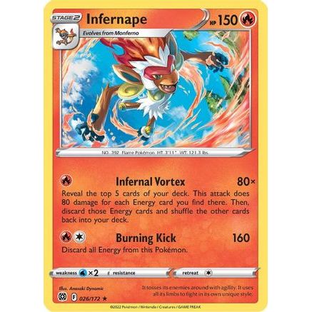 Infernape 26/172 - SWSH09 Brilliant Stars Holofoil