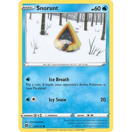 Snorunt 34/172 - SWSH09 Brilliant Stars Reverse Holofoil